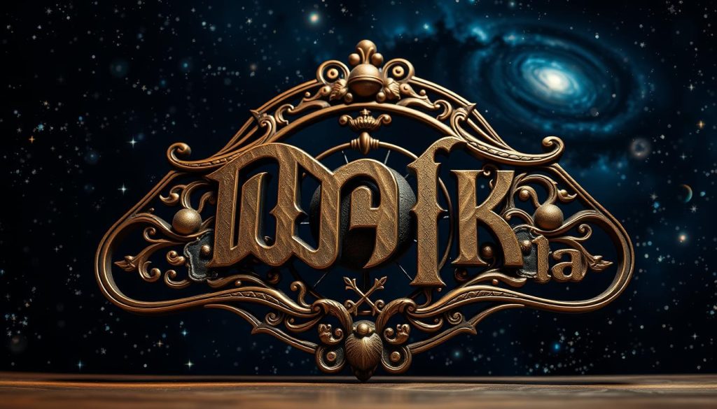 Detailed astrological symbol of the Zodiac against a backdrop of a starry night sky. In the foreground, an intricate, ornate design featuring the Cyrillic characters "знак зодиака" (znak zodiaka, meaning "Zodiac sign") in a rich, metallic finish. The middle ground showcases mystical, celestial elements such as crescent moons, planets, and a celestial sphere. The background depicts a deep, inky night sky with swirling galaxies, nebulae, and twinkling stars, creating an immersive, otherworldly atmosphere. Utilize a dramatic, high-contrast lighting setup to accentuate the details and convey a sense of ancient, esoteric wisdom. Detailed astrological symbol of the Zodiac against a backdrop of a starry night sky. In the foreground, an intricate, ornate design featuring the Cyrillic characters "знак зодиака" (znak zodiaka, meaning "Zodiac sign") in a rich, metallic finish. The middle ground showcases mystical, celestial elements such as crescent moons, planets, and a celestial sphere. The background depicts a deep, inky night sky with swirling galaxies, nebulae, and twinkling stars, creating an immersive, otherworldly atmosphere. Utilize a dramatic, high-contrast lighting setup to accentuate the details and convey a sense of ancient, esoteric wisdom.