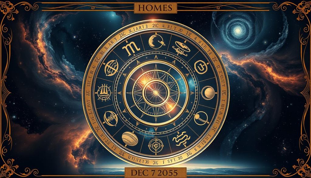 A detailed astrological portrait depicting the planetary alignments on December 7th, 2025. The foreground features a striking circular zodiac wheel, its symbols and glyphs rendered in a metallic, celestial style. Orbiting this wheel are the eight primary planets, each shimmering with an ethereal glow and positioned according to their placements on that date. The middle ground showcases an elegant, ornate border framing the central composition, adorned with intricate astrological motifs. The background depicts a captivating cosmic landscape, with swirling nebulae, glimmering stars, and a dramatic, moody sky that evokes a sense of mysticism and the grandeur of the heavens. A detailed astrological portrait depicting the planetary alignments on December 7th, 2025. The foreground features a striking circular zodiac wheel, its symbols and glyphs rendered in a metallic, celestial style. Orbiting this wheel are the eight primary planets, each shimmering with an ethereal glow and positioned according to their placements on that date. The middle ground showcases an elegant, ornate border framing the central composition, adorned with intricate astrological motifs. The background depicts a captivating cosmic landscape, with swirling nebulae, glimmering stars, and a dramatic, moody sky that evokes a sense of mysticism and the grandeur of the heavens.