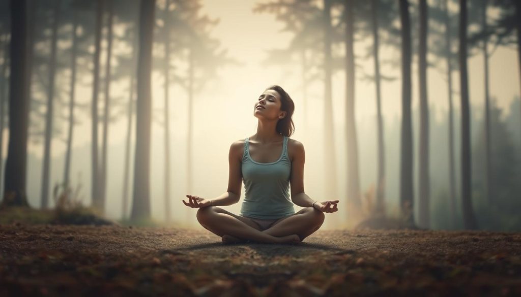 A serene, introspective scene of a person sitting cross-legged on the ground, eyes closed, deeply connected with their inner intuition. The figure is surrounded by a soft, diffused light, creating a contemplative atmosphere. In the background, a tranquil forest landscape with tall trees and a hazy, dreamlike quality. The overall mood is one of trust, insight, and spiritual awareness, inviting the viewer to tune in to their own intuitive senses. A serene, introspective scene of a person sitting cross-legged on the ground, eyes closed, deeply connected with their inner intuition. The figure is surrounded by a soft, diffused light, creating a contemplative atmosphere. In the background, a tranquil forest landscape with tall trees and a hazy, dreamlike quality. The overall mood is one of trust, insight, and spiritual awareness, inviting the viewer to tune in to their own intuitive senses.
