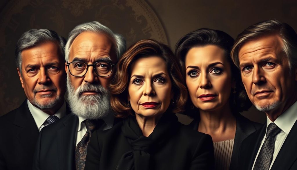 A striking portrait of famous public figures from November, captured in a refined, dignified manner. The subjects are posed against a subtly textured, moody backdrop, their expressions and poses conveying a sense of authority and impact. Warm, directional lighting accentuates their features, creating a sense of depth and drama. The composition is balanced, with the individuals strategically placed to draw the viewer's eye. The overall tone is one of gravitas and significance, befitting their status and influence on the events of the day. A striking portrait of famous public figures from November, captured in a refined, dignified manner. The subjects are posed against a subtly textured, moody backdrop, their expressions and poses conveying a sense of authority and impact. Warm, directional lighting accentuates their features, creating a sense of depth and drama. The composition is balanced, with the individuals strategically placed to draw the viewer's eye. The overall tone is one of gravitas and significance, befitting their status and influence on the events of the day.
