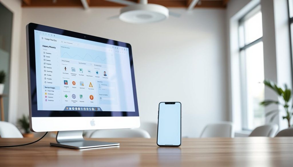 A vibrant and accessible online interface, featuring a clean and intuitive design. In the foreground, a desktop computer screen displays a user-friendly dashboard with easy navigation options. In the middle ground, a sleek and modern mobile device showcases the platform's responsiveness across devices. The background depicts a serene, minimalist office setting with natural lighting, creating a calming and professional atmosphere. The overall composition conveys a sense of effortless accessibility, technological sophistication, and user-centric approach, reflecting the reliable and trustworthy nature of the online service.