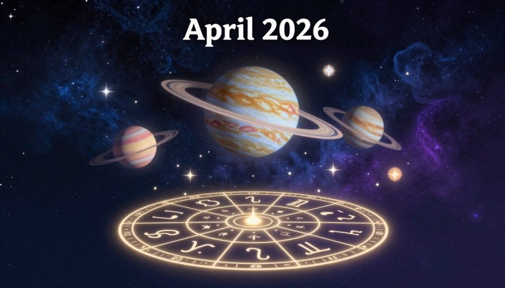 A celestial-themed illustration depicting an astrological chart for April 30, 2026, infused with vibrant zodiac signs and planetary symbols. In the foreground, a glowing horoscope wheel displays the twelve zodiac signs, intricately detailed and surrounded by twinkling stars. In the middle, ethereal planets like Jupiter and Saturn are artistically rendered, positioned to suggest their influence on the day. The background features a deep, starry sky with nebulous clouds in shades of dark blue and purple, evoking a mystical ambiance. Soft, ethereal lighting enhances the celestial scene, creating a sense of wonder and intrigue. This composition embodies a balance of cosmic beauty and astrological significance, inviting viewers to explore the day's predictions. A celestial-themed illustration depicting an astrological chart for April 30, 2026, infused with vibrant zodiac signs and planetary symbols. In the foreground, a glowing horoscope wheel displays the twelve zodiac signs, intricately detailed and surrounded by twinkling stars. In the middle, ethereal planets like Jupiter and Saturn are artistically rendered, positioned to suggest their influence on the day. The background features a deep, starry sky with nebulous clouds in shades of dark blue and purple, evoking a mystical ambiance. Soft, ethereal lighting enhances the celestial scene, creating a sense of wonder and intrigue. This composition embodies a balance of cosmic beauty and astrological significance, inviting viewers to explore the day's predictions.