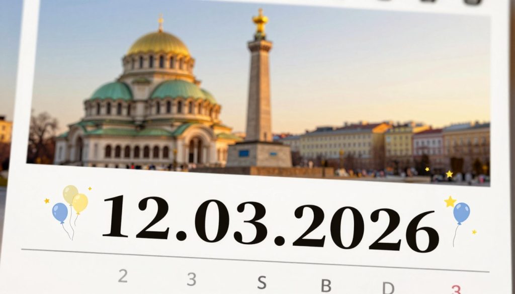 A detailed calendar page for March 12, 2026, featuring elegant typography displaying "12.03.2026" in the foreground. The background showcases iconic Ukrainian landmarks like the Saint Sophia Cathedral and the Motherland Monument, softly blurred to provide depth. The lighting is warm and inviting, with a golden hour glow enhancing the scene, creating a feel of nostalgia and significance. Subtle images of celebratory icons, such as balloons and stars, are integrated artistically around the date to emphasize the joy of the day. The overall atmosphere is one of reflection and celebration, designed to evoke curiosity and interest in the day’s importance. A close-up angle ensures clarity and focus on the calendar details, making it perfect for illustrating the featured section. A detailed calendar page for March 12, 2026, featuring elegant typography displaying "12.03.2026" in the foreground. The background showcases iconic Ukrainian landmarks like the Saint Sophia Cathedral and the Motherland Monument, softly blurred to provide depth. The lighting is warm and inviting, with a golden hour glow enhancing the scene, creating a feel of nostalgia and significance. Subtle images of celebratory icons, such as balloons and stars, are integrated artistically around the date to emphasize the joy of the day. The overall atmosphere is one of reflection and celebration, designed to evoke curiosity and interest in the day’s importance. A close-up angle ensures clarity and focus on the calendar details, making it perfect for illustrating the featured section.