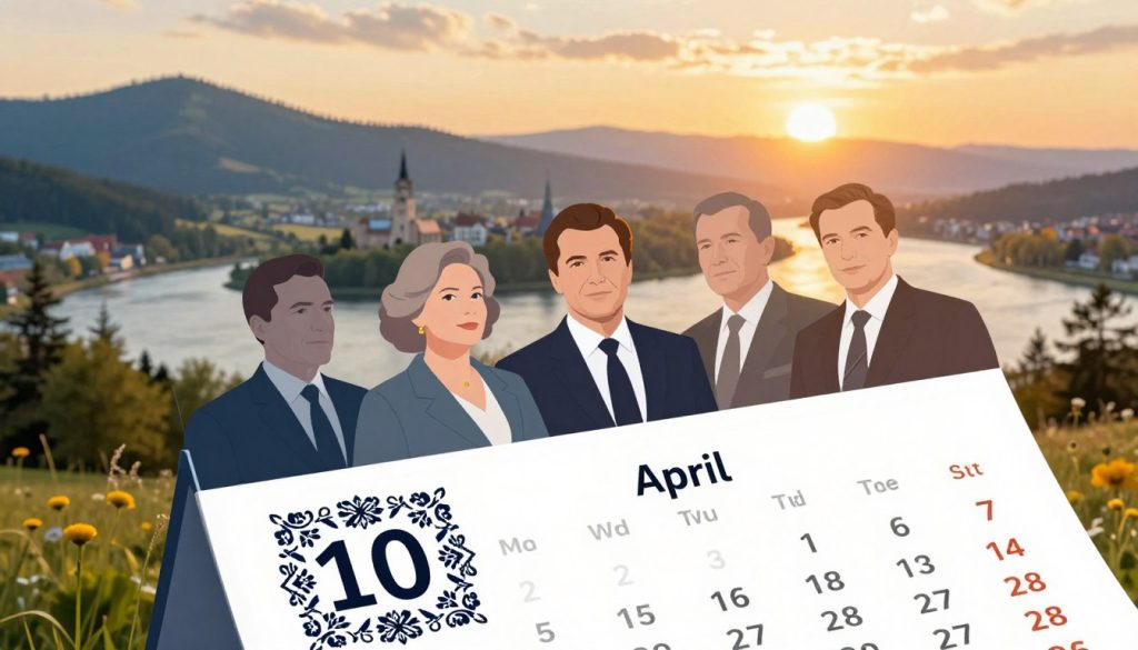 A vibrant illustration of a calendar page turning to April 10th, 2026. In the foreground, a beautifully designed traditional Ukrainian folk pattern surrounds the date, adding cultural significance. The middle layer features silhouettes of notable Ukrainian figures who were born on this date, elegantly dressed in professional attire, subtly representing their contributions to society. In the background, the serene landscape of Ukraine, showcasing iconic landmarks such as the Carpathian Mountains and the Dnieper River, gently fades into a warm sunset. The lighting casts a golden hue over the scene, creating a reflective and celebratory mood. The angle is slightly tilted for a dynamic perspective, emphasizing the transition of time while maintaining clarity and focus on the date and figures celebrated. A vibrant illustration of a calendar page turning to April 10th, 2026. In the foreground, a beautifully designed traditional Ukrainian folk pattern surrounds the date, adding cultural significance. The middle layer features silhouettes of notable Ukrainian figures who were born on this date, elegantly dressed in professional attire, subtly representing their contributions to society. In the background, the serene landscape of Ukraine, showcasing iconic landmarks such as the Carpathian Mountains and the Dnieper River, gently fades into a warm sunset. The lighting casts a golden hue over the scene, creating a reflective and celebratory mood. The angle is slightly tilted for a dynamic perspective, emphasizing the transition of time while maintaining clarity and focus on the date and figures celebrated.