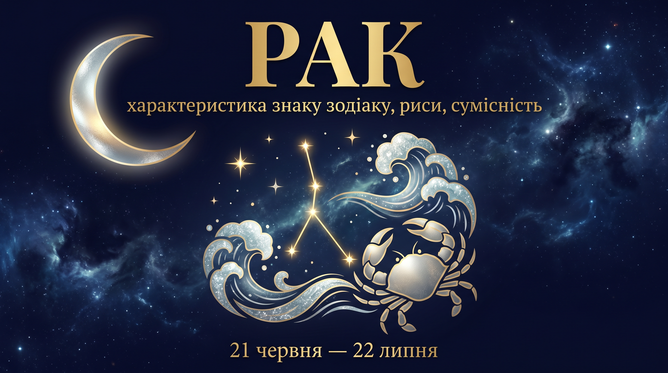 Рак — знак зодіаку, вода і місяць
