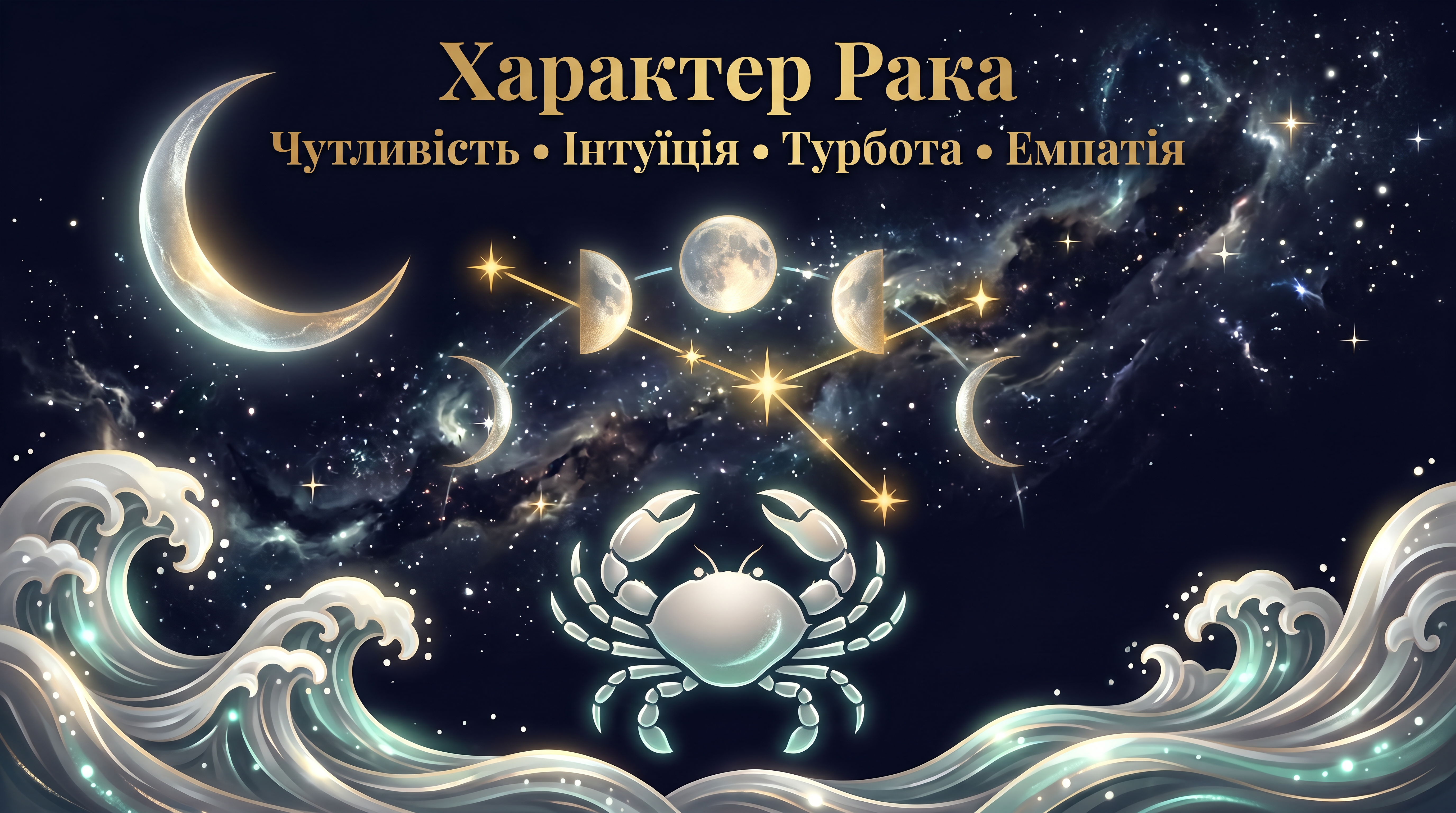 Характер Рака — вода, місяць, відданість родині